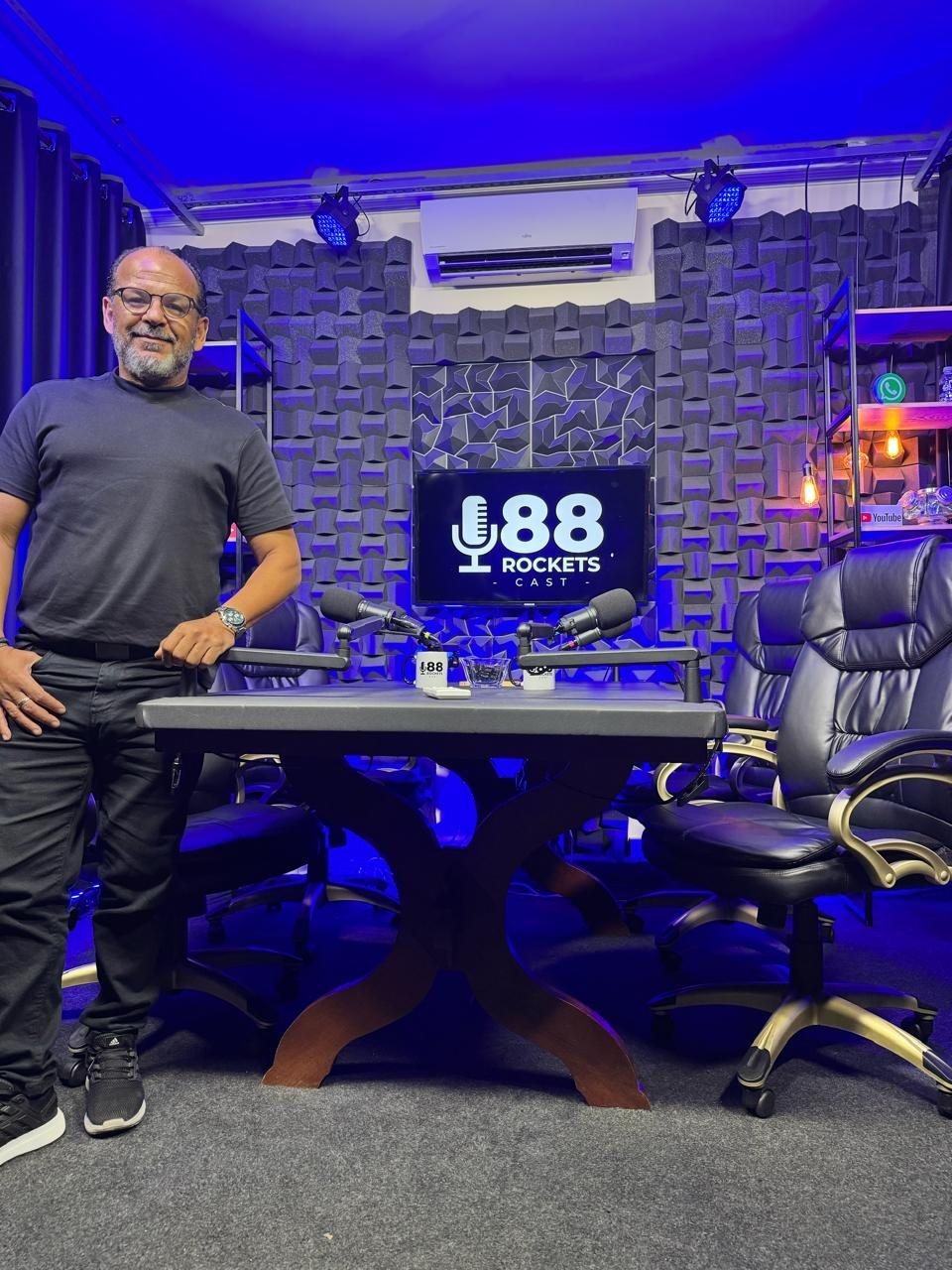 Gravação de episódio em andamento no estúdio